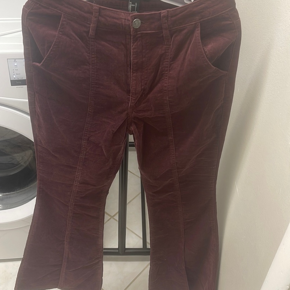 Forever 21 velour pants color is deep maroon